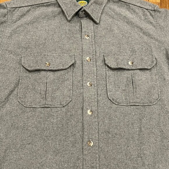 Cabelas Men’s Vintage 90’s Gray Chamois Button Down Shirt (Size X-Large) EUC - Picture 3 of 7